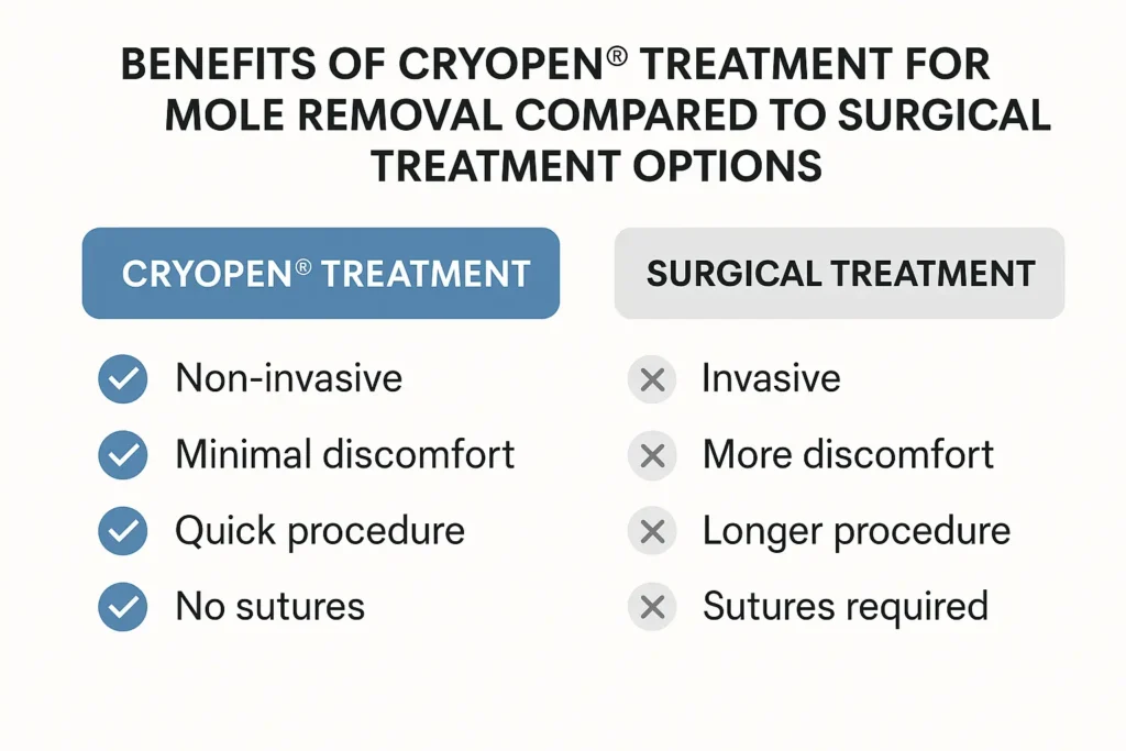 Benefits of professional mole-removal assessment at LA LIPO Warrington