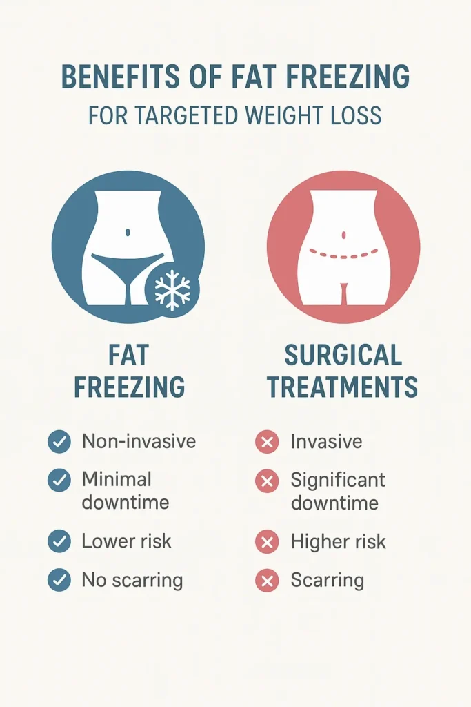 graphic showing the benefits of fat freezing Warrington