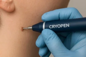 Person receiving skin tag removal Warrington