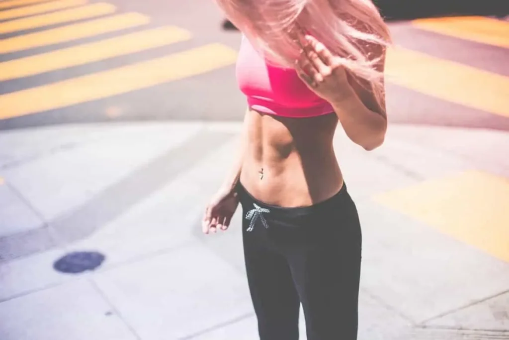 Woman with toned stomach after LA-EMS Body Sculpting Treatment Warrington